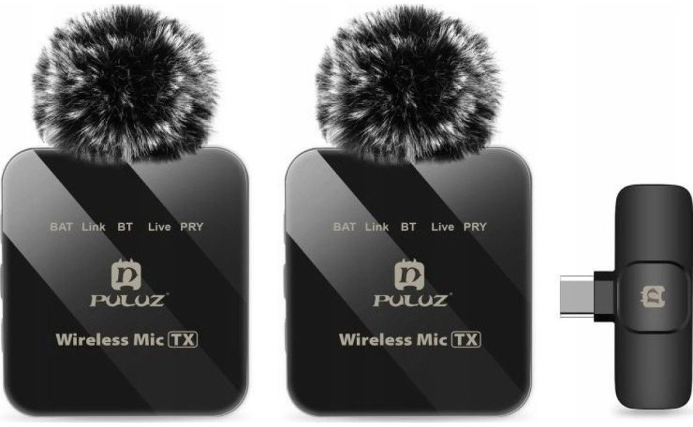 Mikrofon bezprzewodowy do iPhone 16/15 Puluz PU648B, czarny