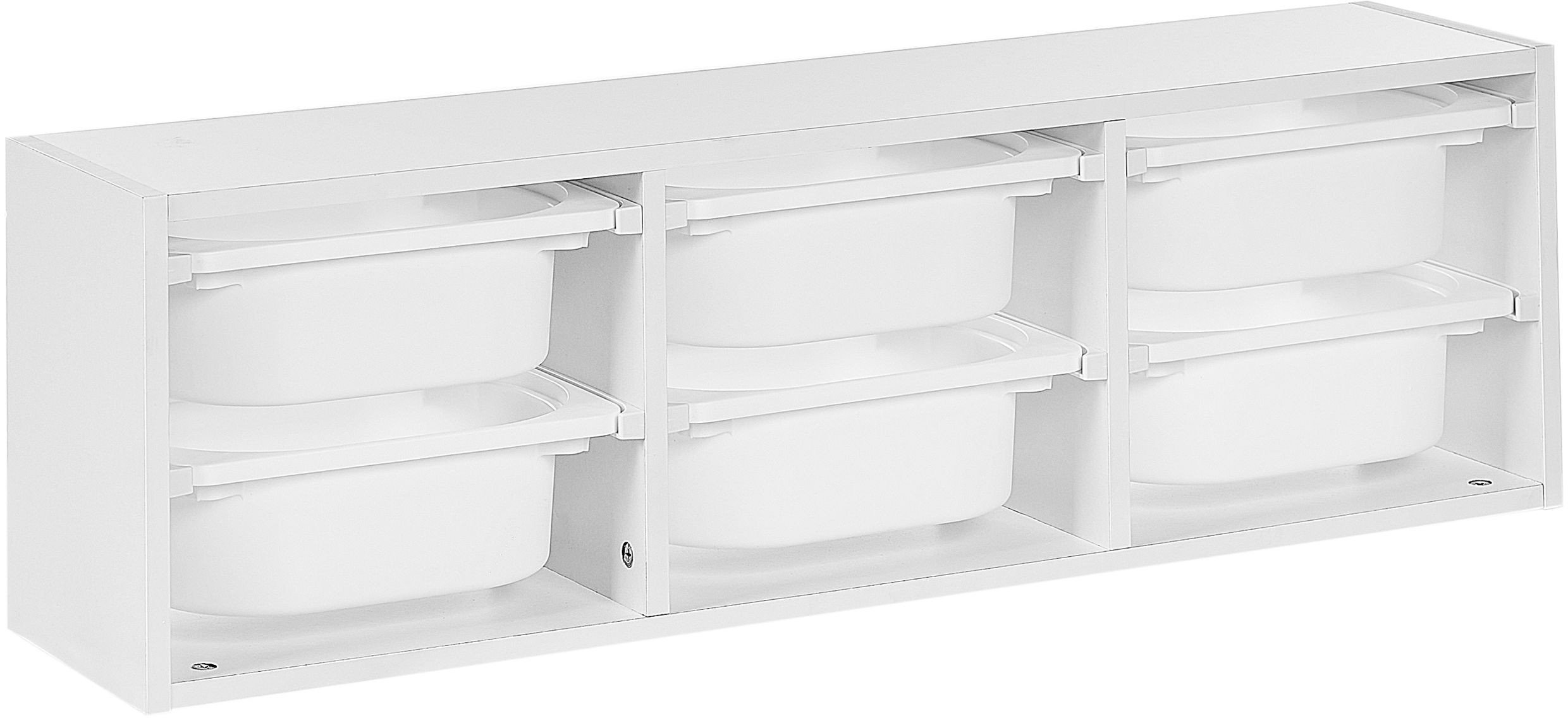 Półka wisząca z 6 pojemnikami biała TOBIN