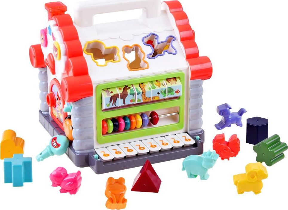 HOLA Interaktywny Domek sorter klocki zwierzątka ZA3518