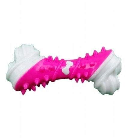 Barry King, zabawka dla psa, zabawa dla zwierząt, gryzak kość, różowy, TPR, 12.5 cm