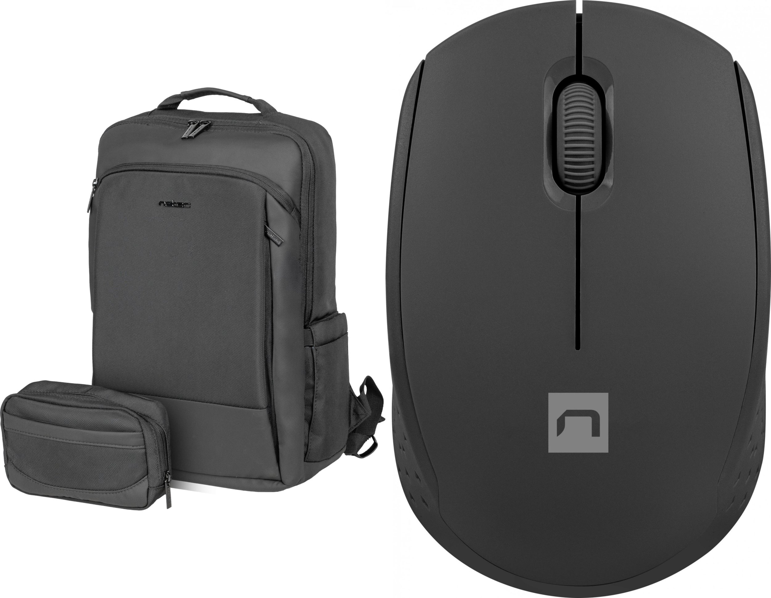 Plecak Natec Plecak Natec Kudu Plus z organizerem czarny 15.6" (NTO-2237) + Mysz Stork (NMY-2000)