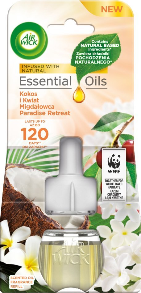 Air Wick Air Wick Essential Oils Wkład do elektrycznego odświeżacza kokos i kwiat migdałowca 19 ml