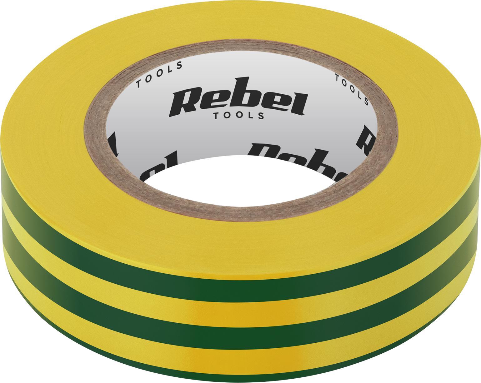 Rebel Taśma izolacyjna klejąca REBEL (0,13 mm x 19 mm x 10 yd) żółto-zielona