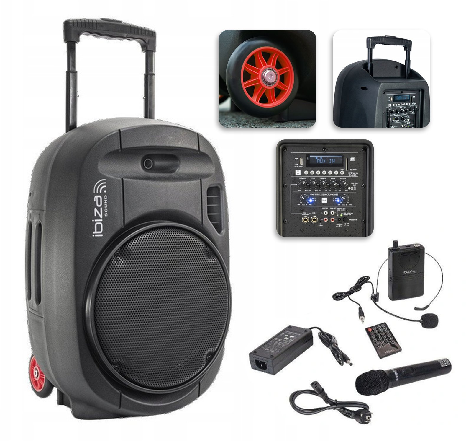 Kolumna mobilna Ibiza PORT15UHF-MKII TWS one size