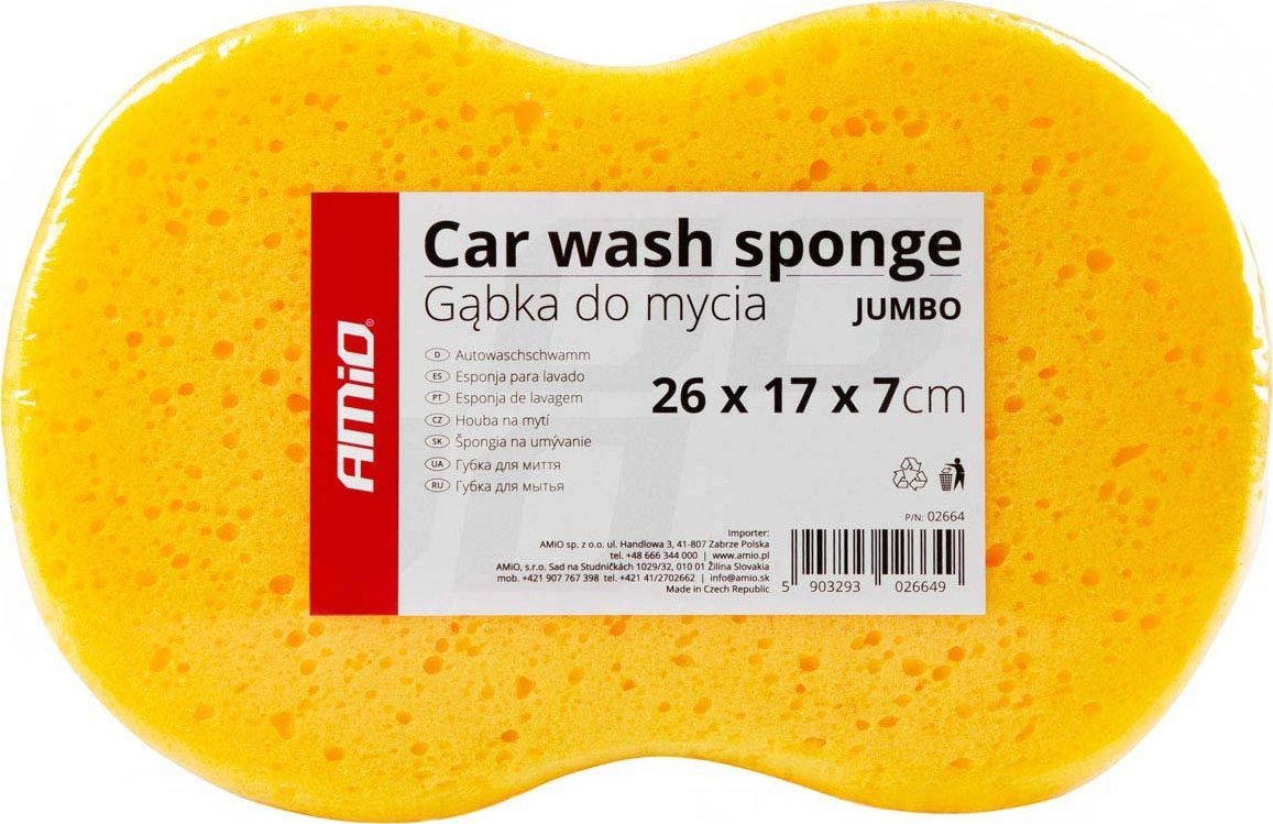 AMiO Gąbka do mycia samochodu amio jumbo 26 x 17 x 7 cm