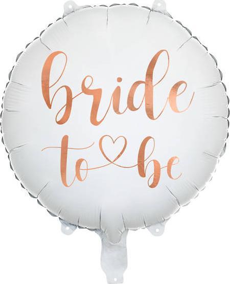 PartyDeco Balon foliowy Bride to be 35cm, biały one size