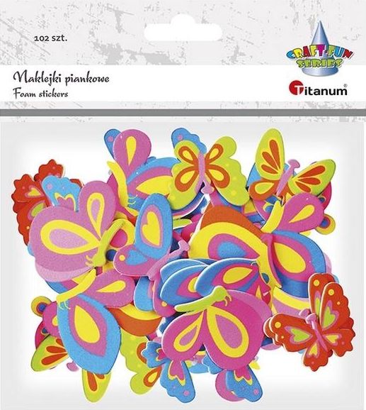 Titanum Naklejki piankowe mix rozmiarów i kolorów 102szt