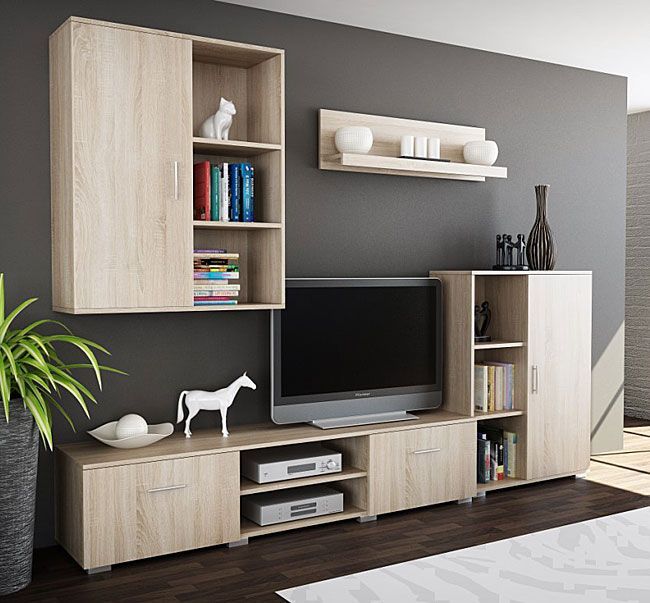 Elior Zestaw mebli pod TV Pixelo 7X - dąb sonoma.