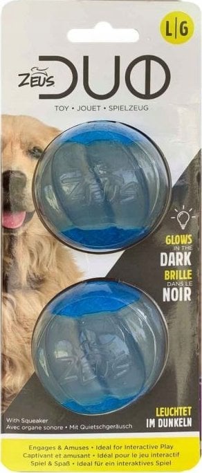 Zeus ZS Duo Ball, 6,3cm, z dźwiękiem/piszczące, świecące w ciemności, 2szt/op.