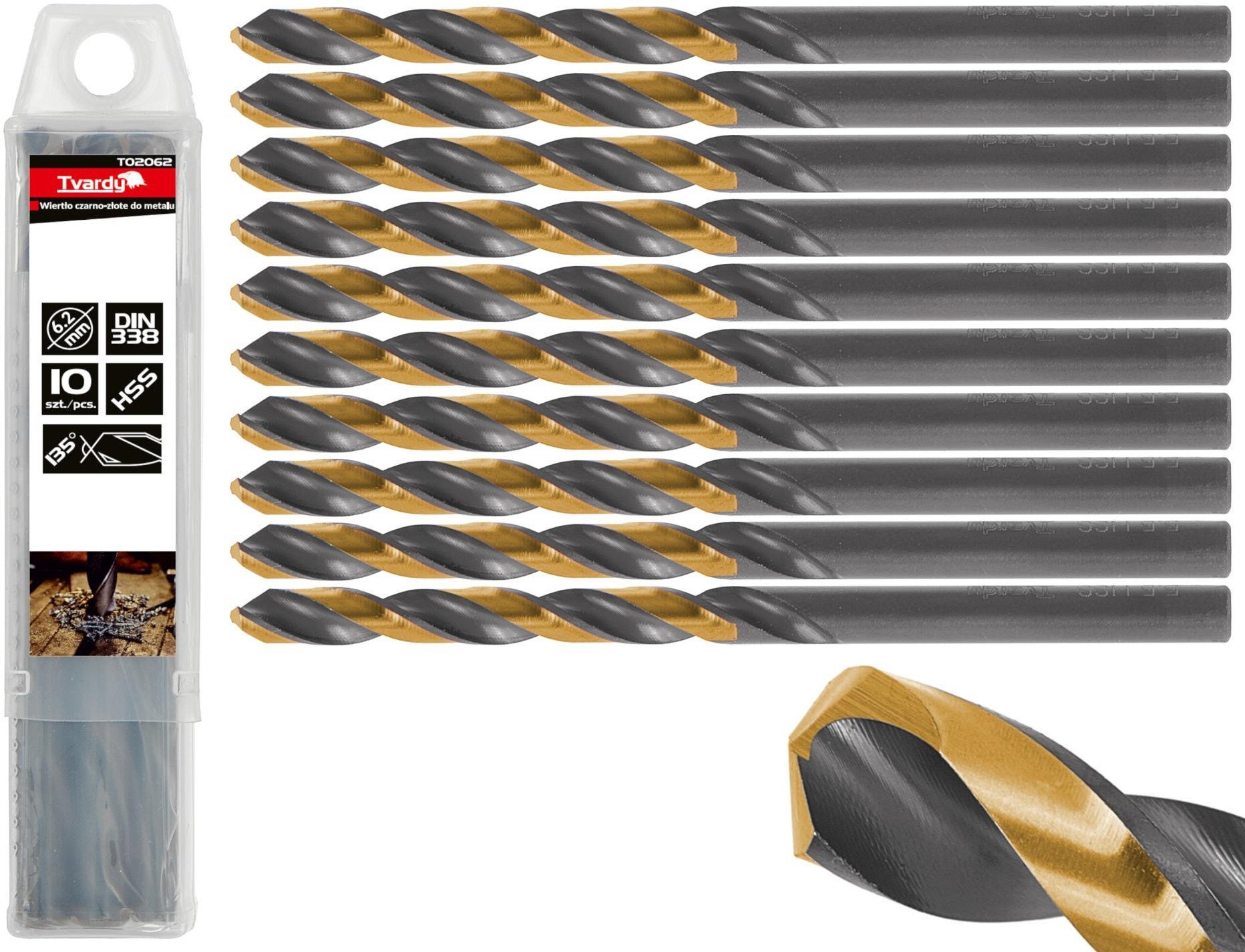 Wiertło czarno-złote do metalu HSS 6.20mm (10/100/500/1000)