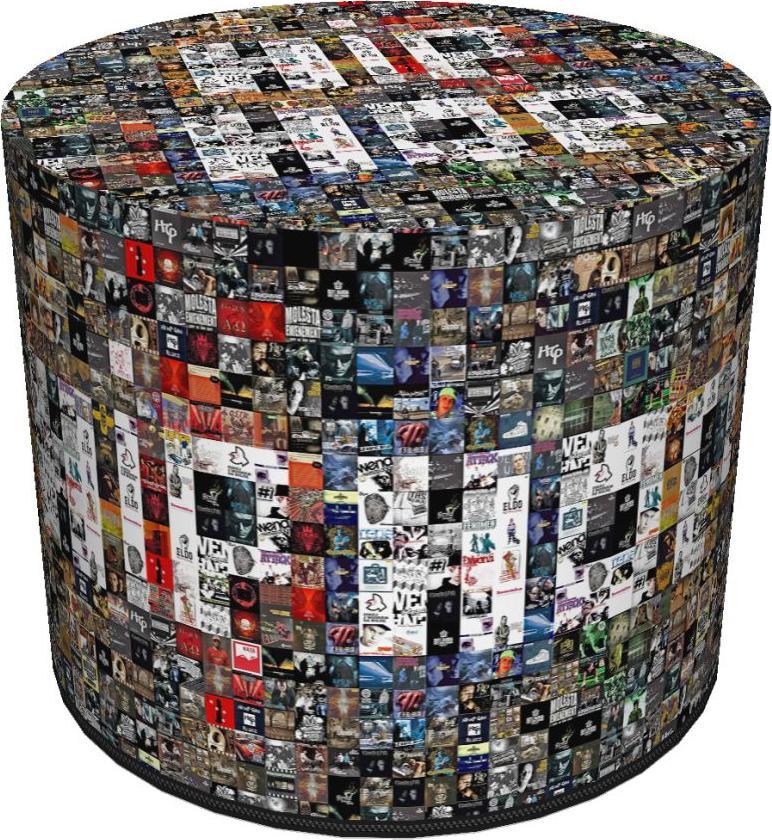 Bertoni-arco Okrągła pufa dekoracyjna - HIPHOP