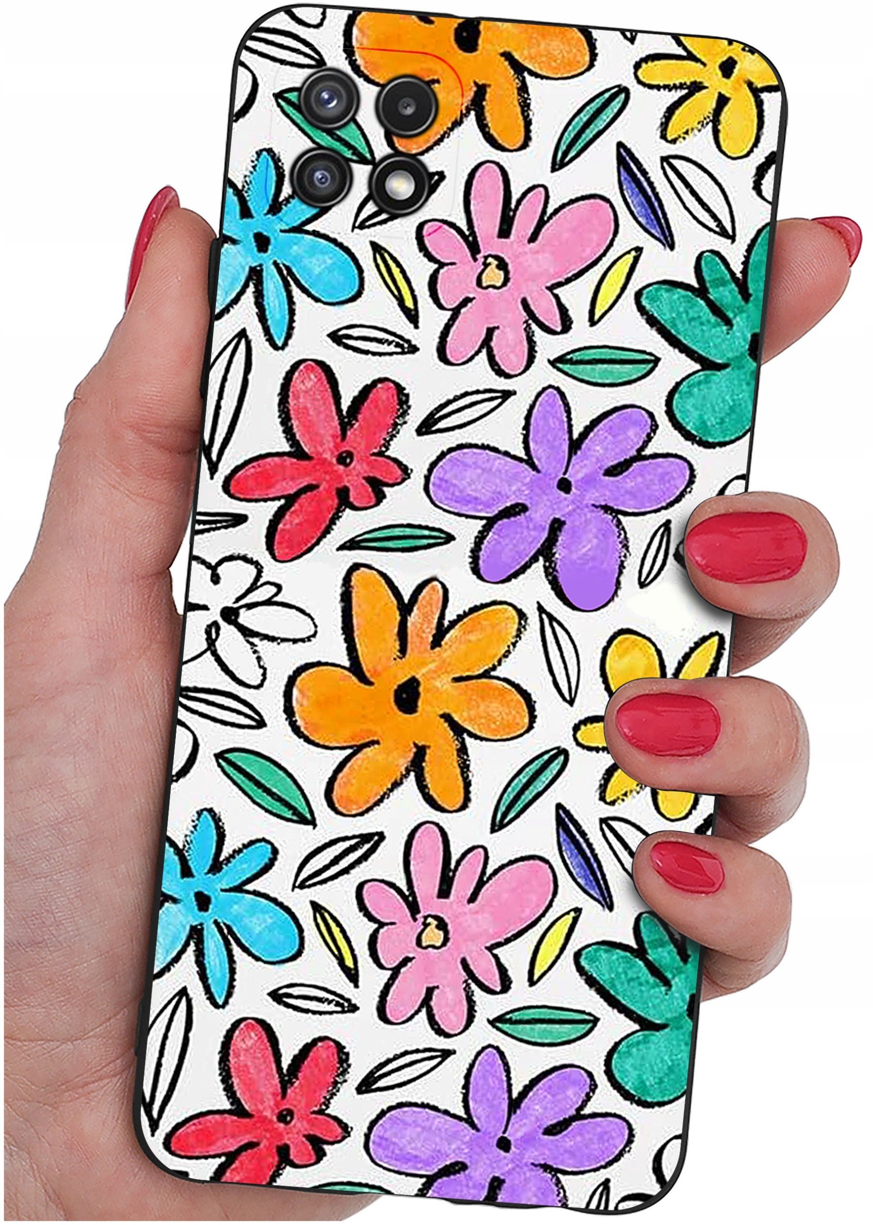 Etui do Samsung A22 5G WZORY |SILIKONOWE MATT CASE + SZKŁO 9H