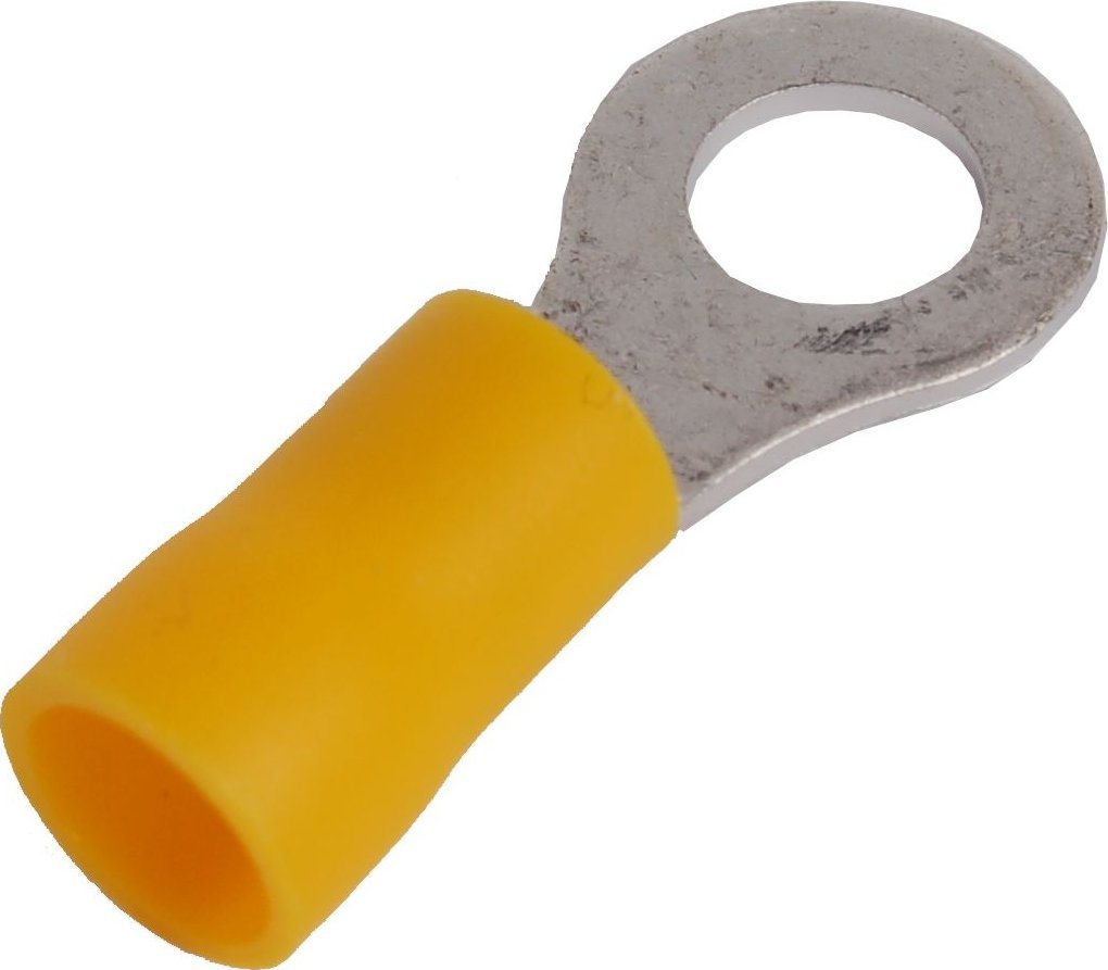 Końcówka kablowa izolowana oczkowa Cu M5 100szt żółta