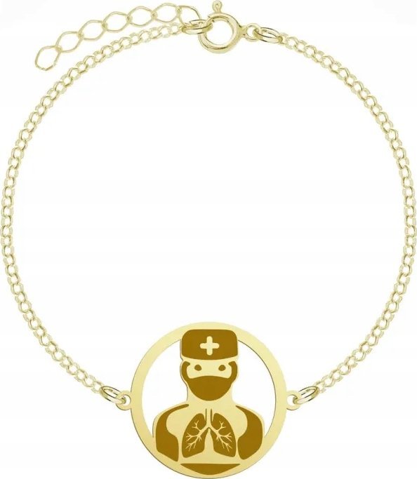 Radziszewska Jewellery Pozłacana Bransoletka Lekarz Pulmonolog GRAWER