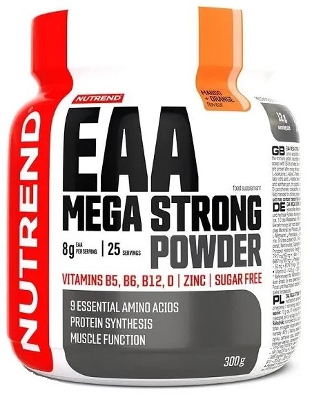 Nutrend - Aminokwasy, EAA Mega Strong Powder, Mango + Pomarańcza, Proszek 300g