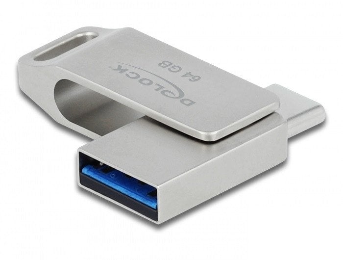 Pendrive Delock PENDRIVE DELOCK 64GB USB-C+USB-A 3.1 GEN 2 METALOWA OBUDOWA