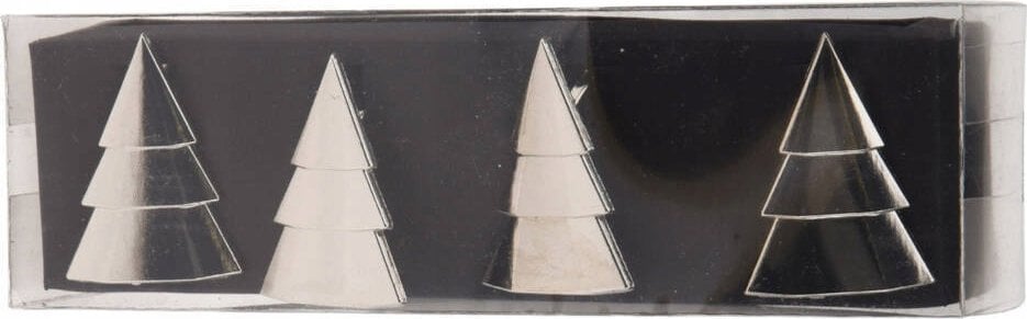 Home Styling Collection Srebrne obrączki na serwetki ze świątecznym motywem, 4 sz.