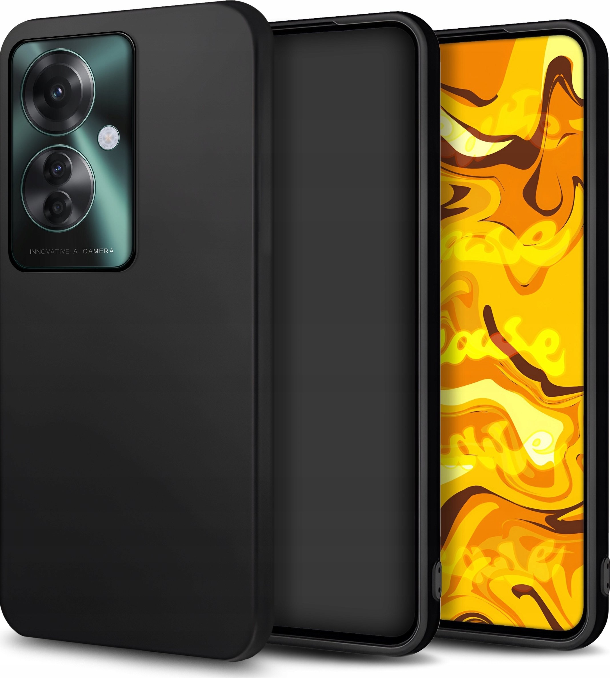 Hello Case ETUI DO OPPO RENO 11F 5G GUMOWE OBUDOWA CZARNE MATOWE SILIKON POKROWIEC