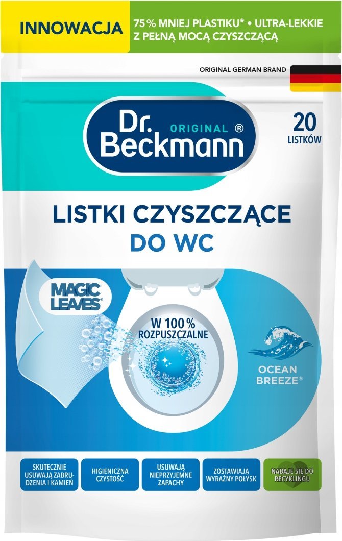 Dr Beckmann Listki czyszczące do WC 20szt. Ocean Breeze