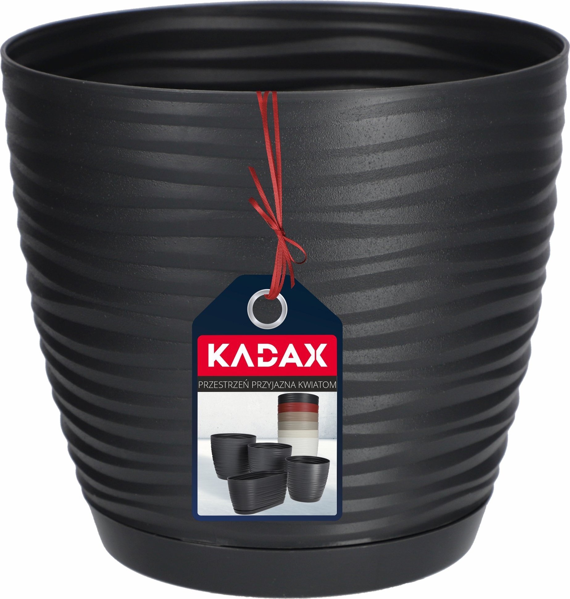 Kadax Doniczka Osłonka Na Kwiaty Podstawka Antracyt 17cm