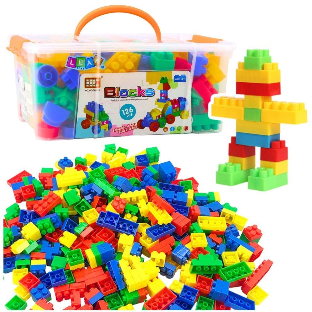 Klocki Konstrukcyjne Przestrzenne W Kuferku Kolorowe 126 el.