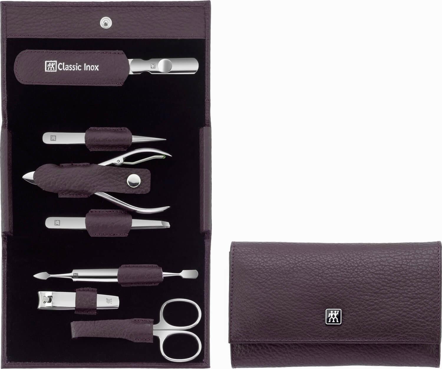 Zwilling Zwilling CLASSIC INOX Neat's leather case, purple, 7pc
