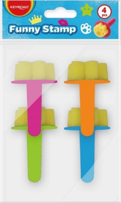 Keyroad Stempel piankowy do malowania KEYROAD, 4 szt., różne kształty, zawieszka