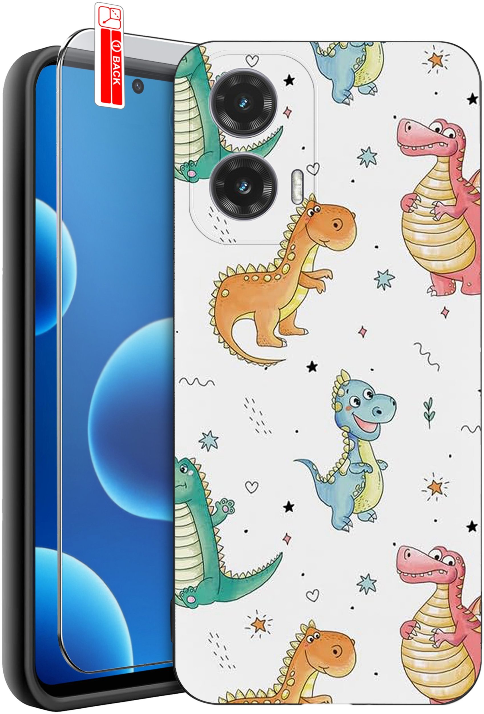 ETUI do Motorola Moto G45 5G | WZORY | SILIKONOWE MATT CASE + SZKŁO 9H