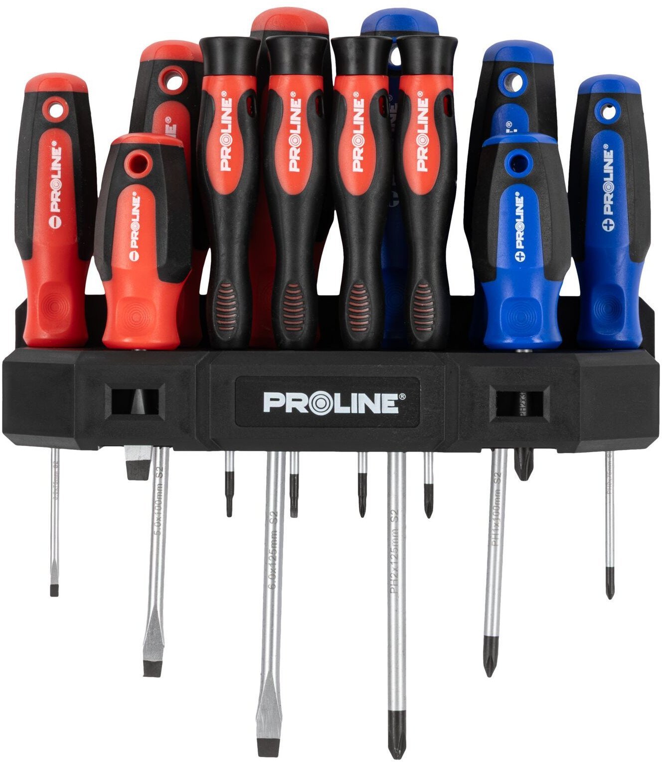 Zestaw wkrętaków 12 szt.,soft-touch,s2,magnes,uchwyt,proline