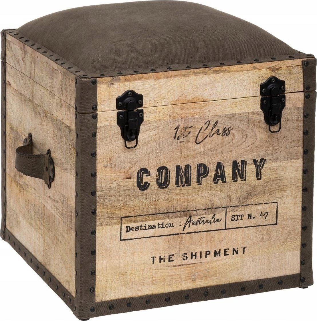 Atmosphera Pufa COLONIAL, siedzisko ze schowkiem, 2 w1, brązowa