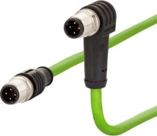 Metz METZ CONNECT kabel połączeniowy M12 męski-M12 męski, 4-biegunowy kodowany D, hakowy, 2 m