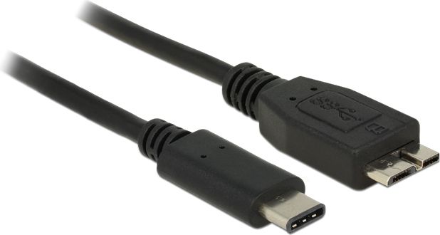 Kabel USB Delock USB-C - microUSB 1 m Czarny (83677)