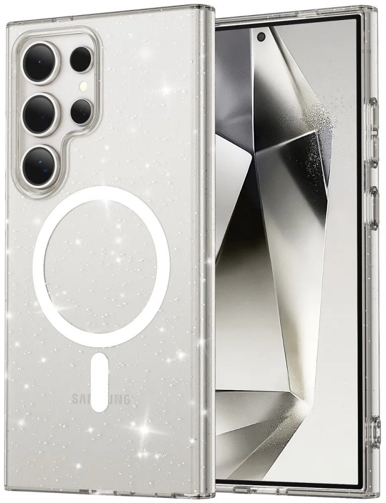 Etui do Galaxy S23 Ultra MagSafe, przezroczysto-białe