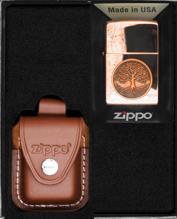 Zestaw ZIPPO Zapalniczka TREE OF LIFE COPPER EMBLEM Box No2