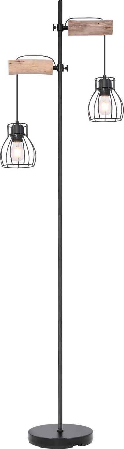 Lampa podłogowa Globo Loftowa lampa podłogowa LED Ready Globo MINA 15326-2SN czarna