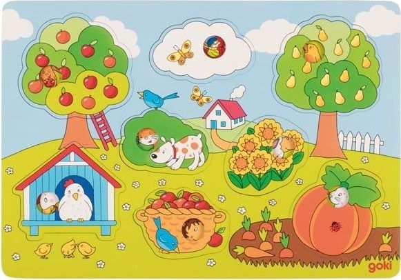 Goki Układanka z okienkami ogród