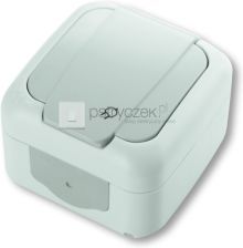 Viko PALMIYE Gniazdo pojedyncze z uziemieniem i klapką IP54 szare (90555515)