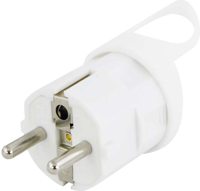 Emos Wtyczka prosta 10/16A 250V 2P+Z z uchwytem biała EM-GRC-01 (P0038)