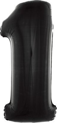 GoDan Balon foliowy "1" czarny 85cm