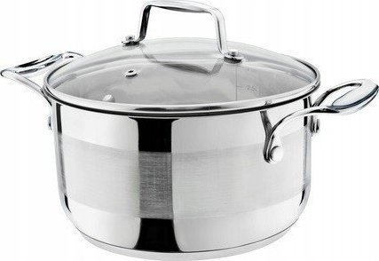 Galicja Garnek z pokrywką i miarką nierdzewny 7l