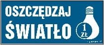 Mój dom Nc039 Oszczędzaj Światło 7 X 3 Cm - Arkusz 12 Naklejek Folia Samoprzylepna Libres Polska Sp Nc039_70X30_Fn 5904937405769