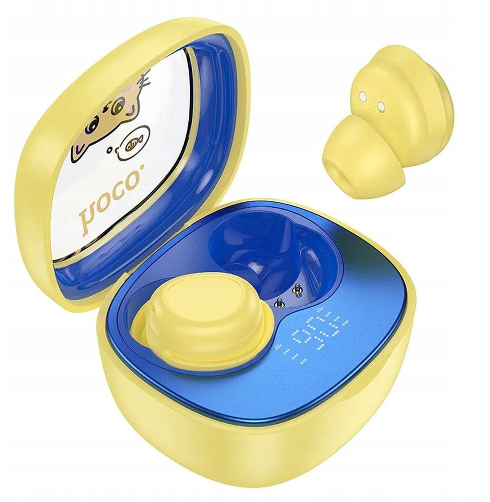 HOCO słuchawki bezprzewodowe bluetooth TWS dla dzieci EW111 żółte