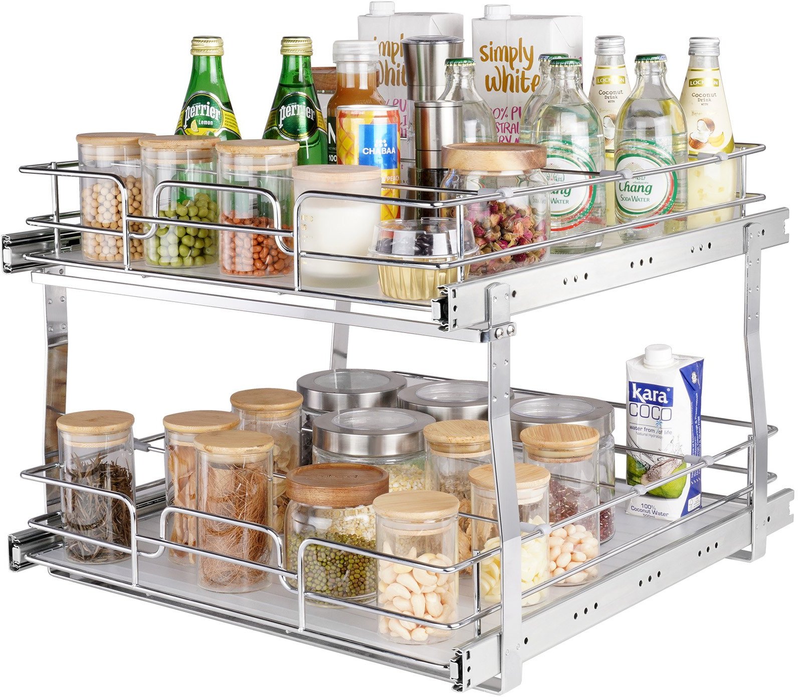 Kosz cargo do szafek kuchennych 2 poziomowy 47x53cm