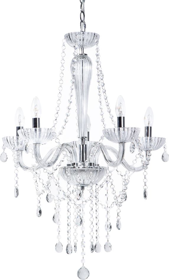 Lampa wisząca Beliani Żyrandol kryształowy srebrny LOCONE