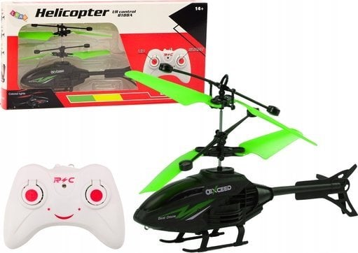 LeanToys Helikopter Zdalnie Sterowany RC Żyroskop Zielony