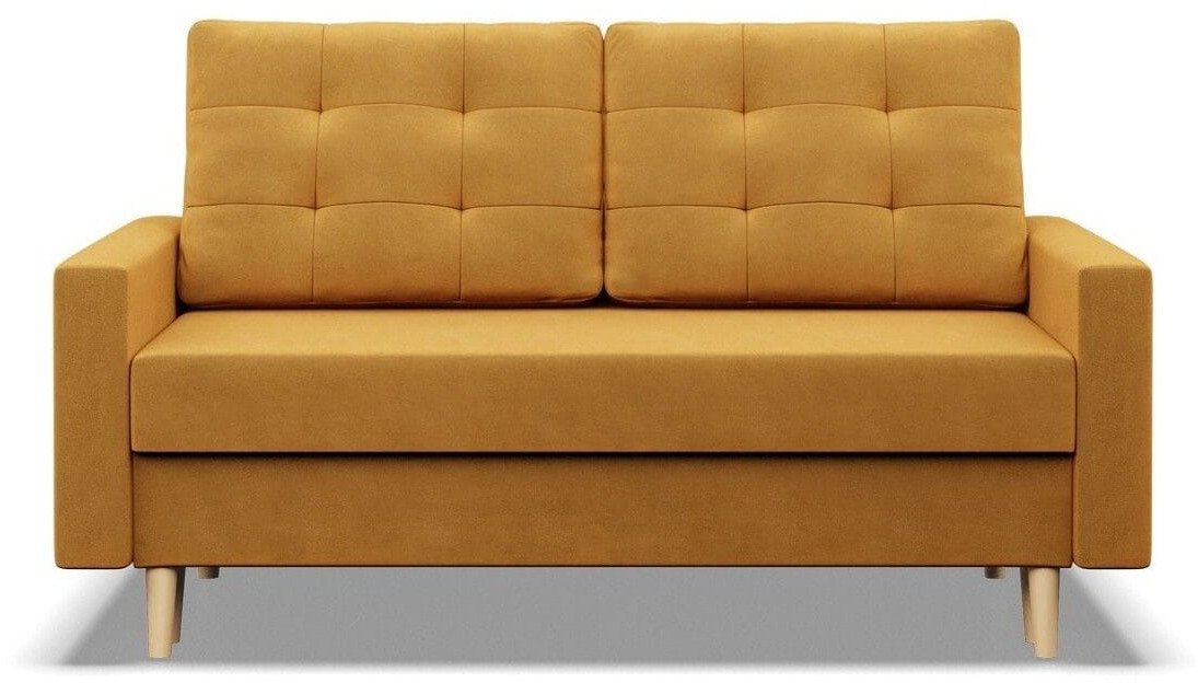 Sofa rozkładana, MILO, velvet, 152x92x92 cm, żółty