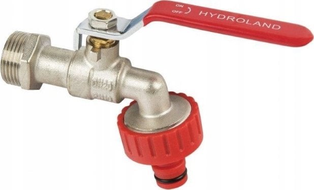 Hydroland ZAWÓR CZERP.KULOWY 1/2" Z DŁAWIKIEM I SZYBKOZŁĄCZKĄ DO WĘŻA OGRODOWEGO Z-CZ15.ZŁ // ZKC-15-R-H/ZŁ