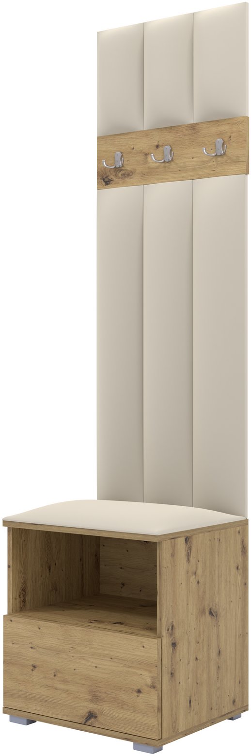 Tapicerowana garderoba Nela IV LUX - kolor dąb artisan + tkanina Trinity 01