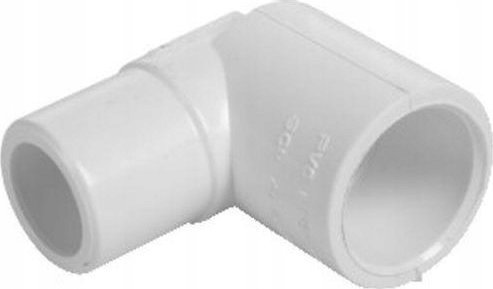 Kolanko PVC nyplowe 90 do klejenia 1/2" - zimna woda; PVCKKW015XKZ015-90.301
