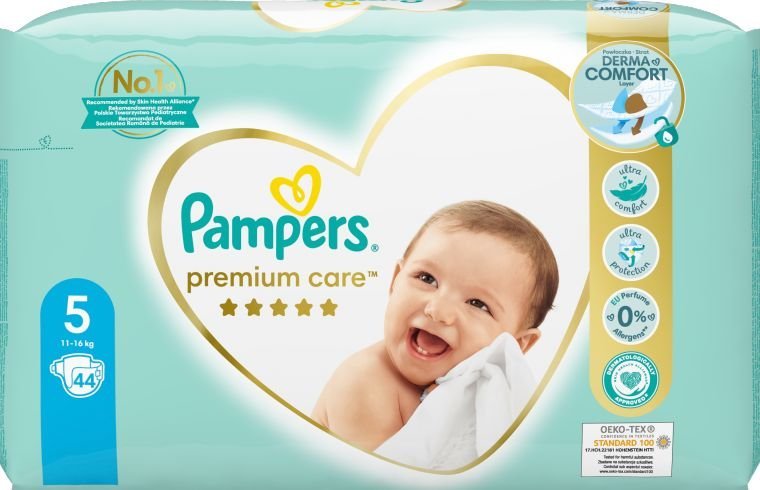 Pampers Pieluchy Premium Care 5, 11-16 kg, 44 szt.